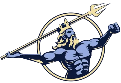 Trainor Marine logo: Neptune with his trident
