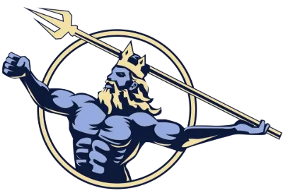 Trainor Marine logo: Neptune with his trident